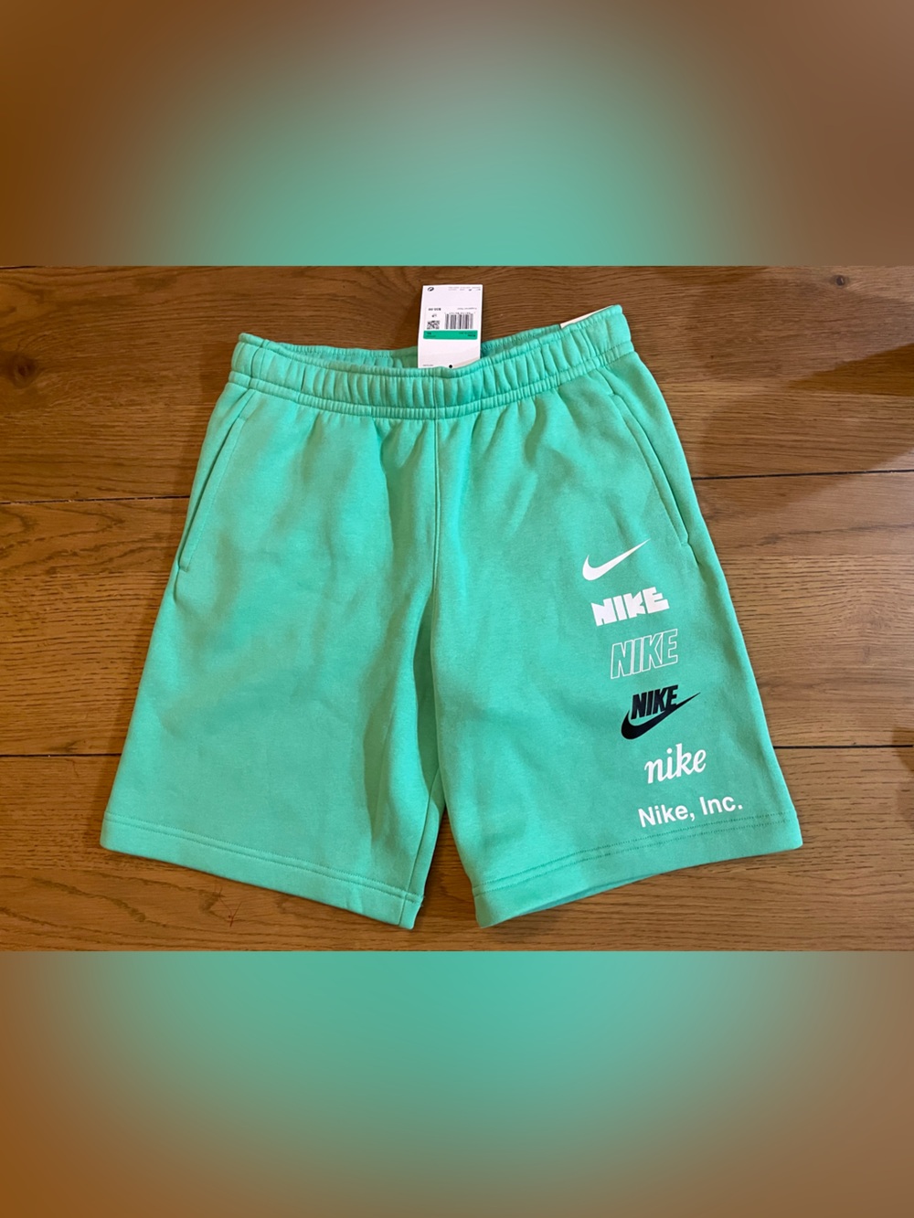 Nike Kids' Mint Green Logo Shorts XL